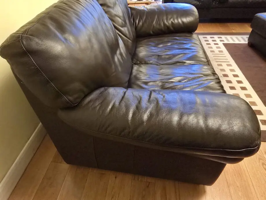 Dark Brown Leather Sofa, 2-Seater, Imported from Italy