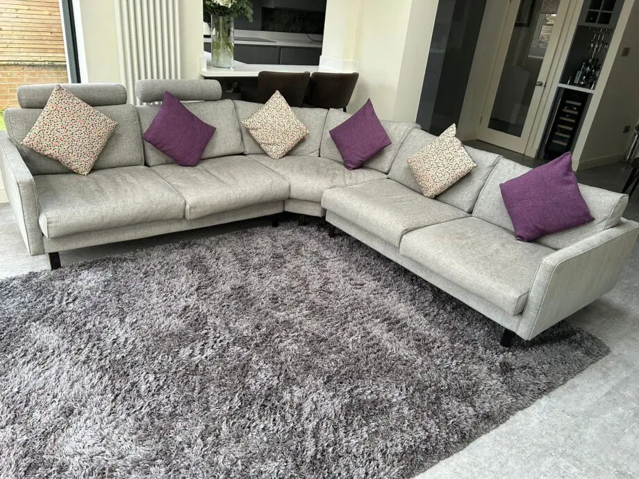 Corner Shape Grey Fabric Sofa. MOSO from Redbrik