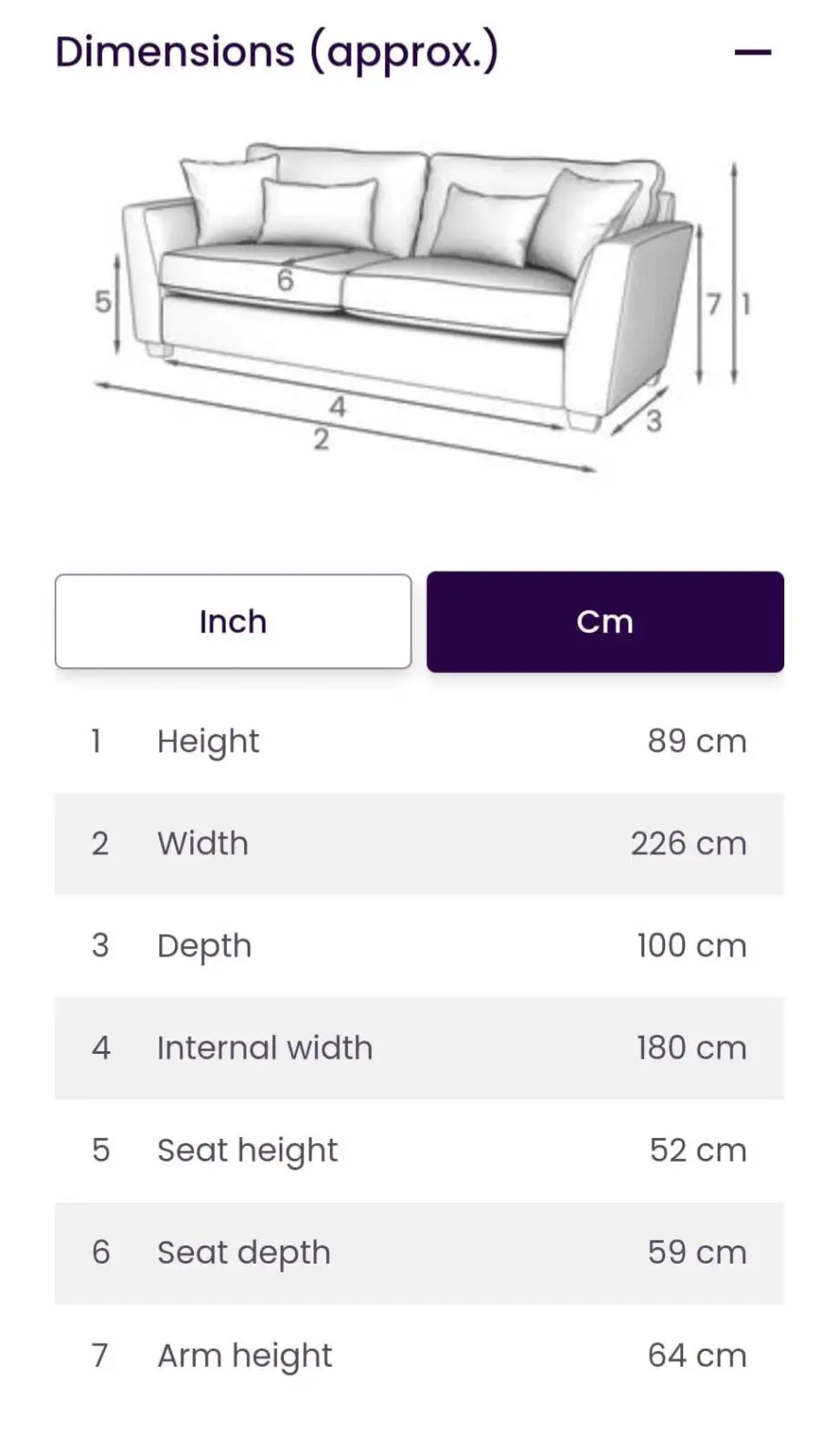 DFS Sophia 3 Seater Sofa