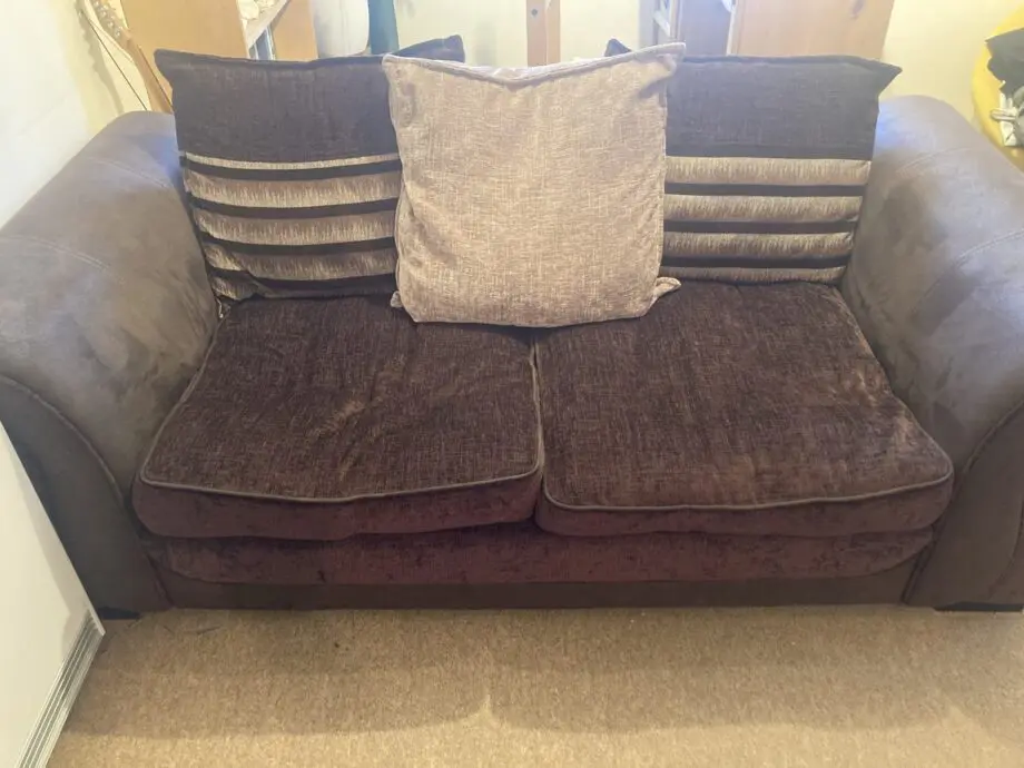 Large brown 2-seater DFS sofa