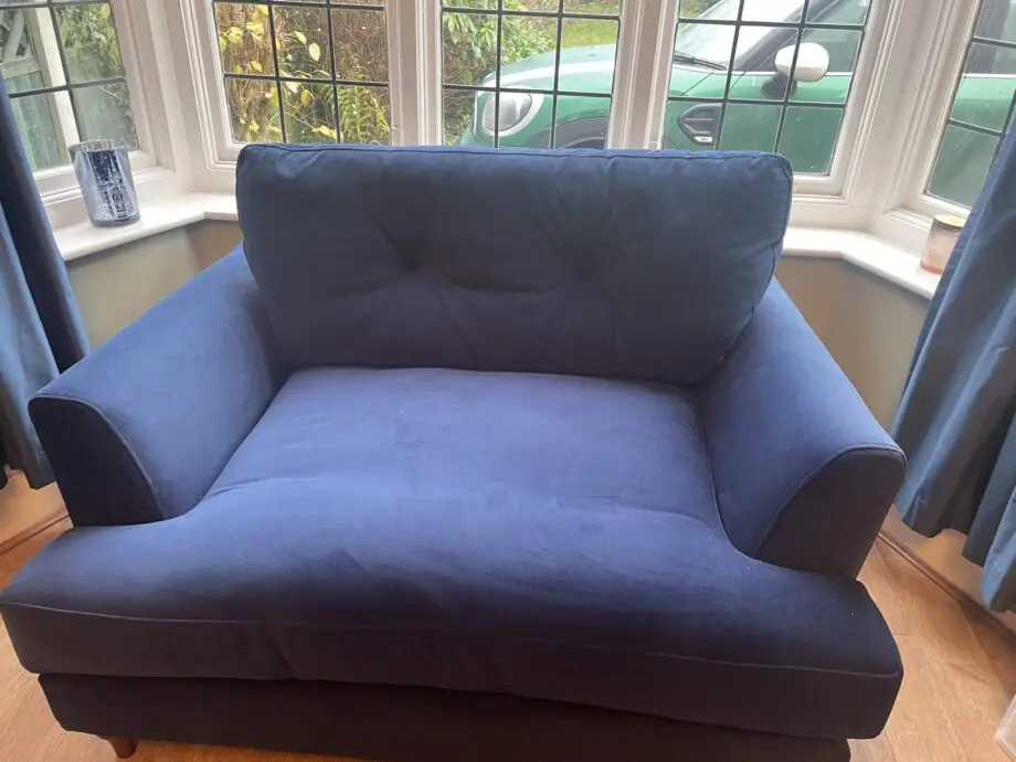 Joules Patterdale navy velvet cuddler sofa x 2