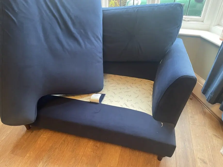 Joules Patterdale navy velvet cuddler sofa x 2