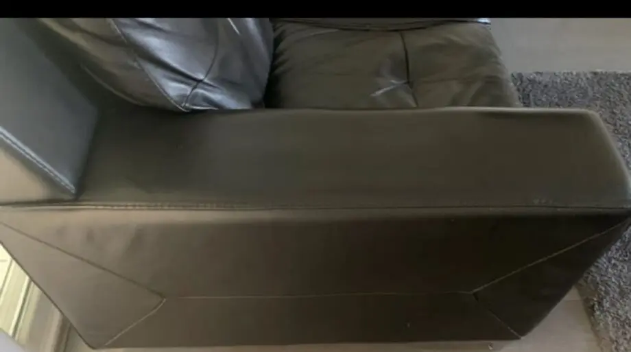 Black leather sofa