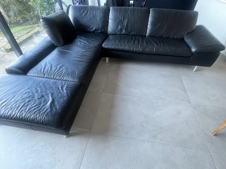 Furniture Village W Schillig Black Leather Corner Sofa