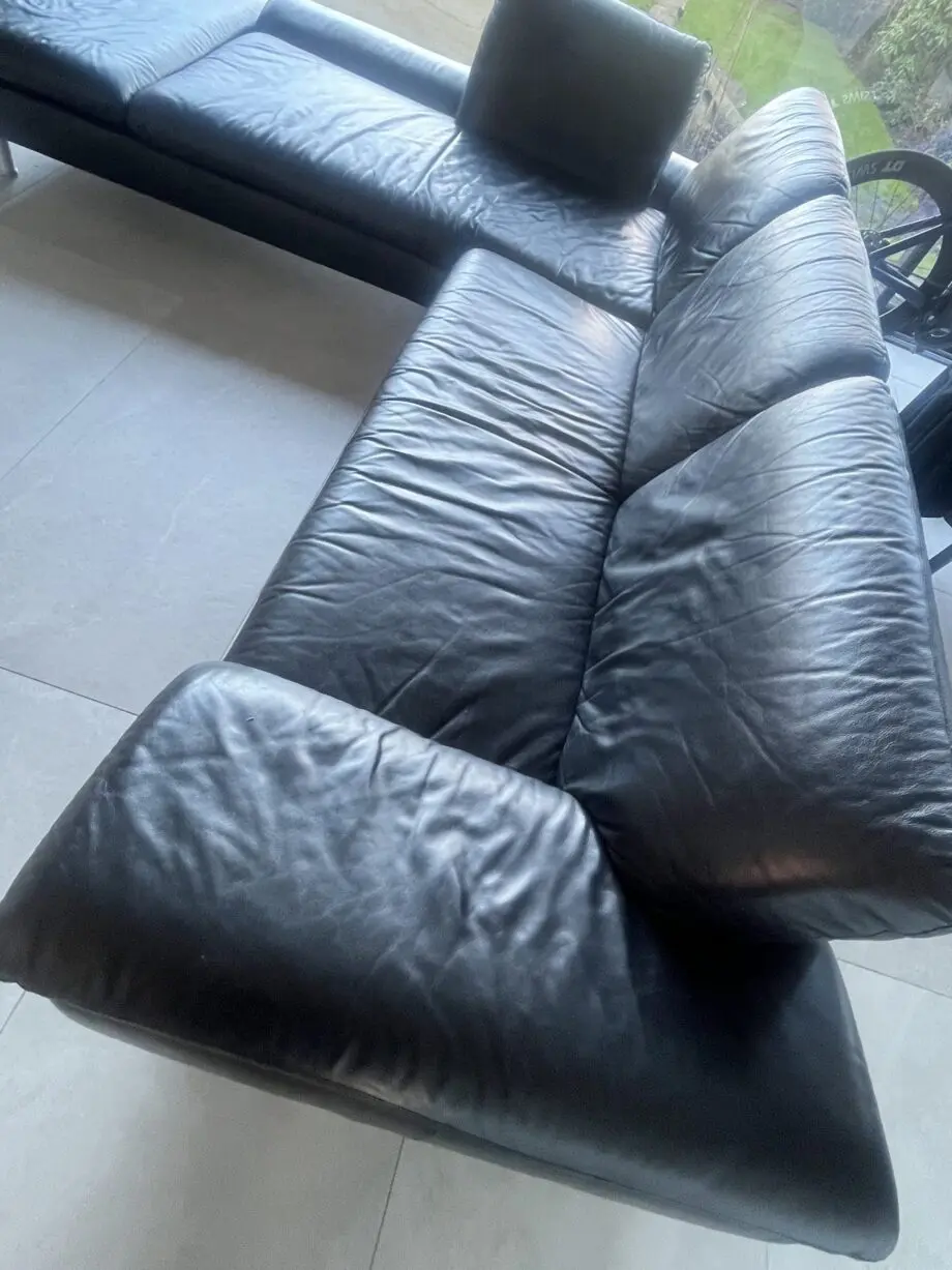 Furniture Village W Schillig Black Leather Corner Sofa
