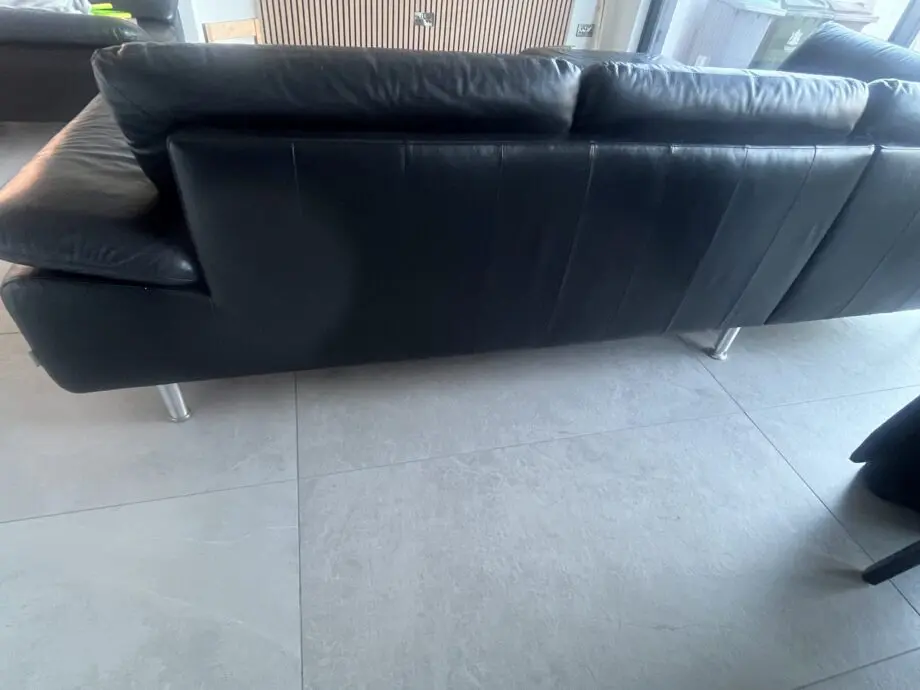 Furniture Village W Schillig Black Leather Corner Sofa