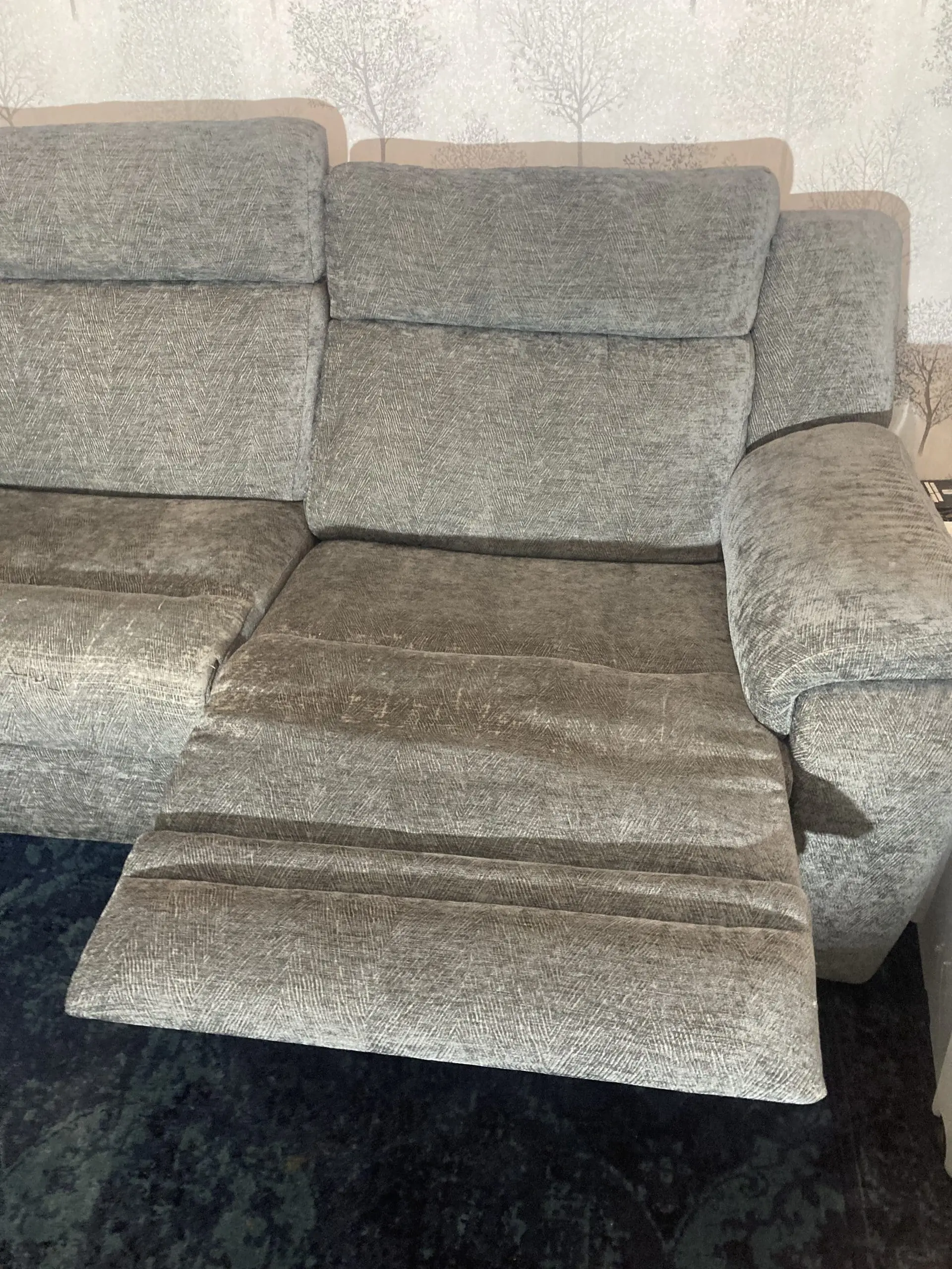 2 grey power recliner sofas DFS 3 Seater 2 Seater Grey Chenille Fabric