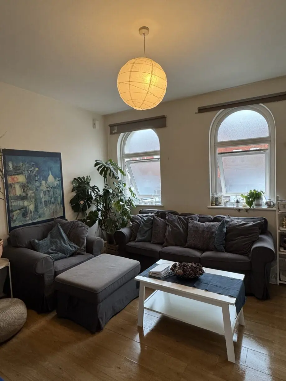 Three seat sofa armchair and foot rest Ikea