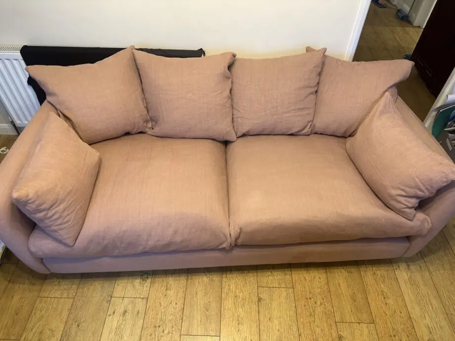 Loaf podge pink 3 seater sofa