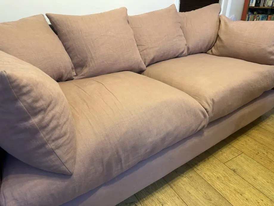 Loaf podge pink 3 seater sofa