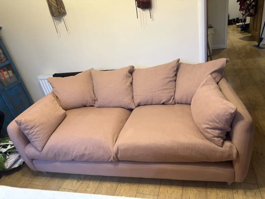 Loaf podge pink 3 seater sofa