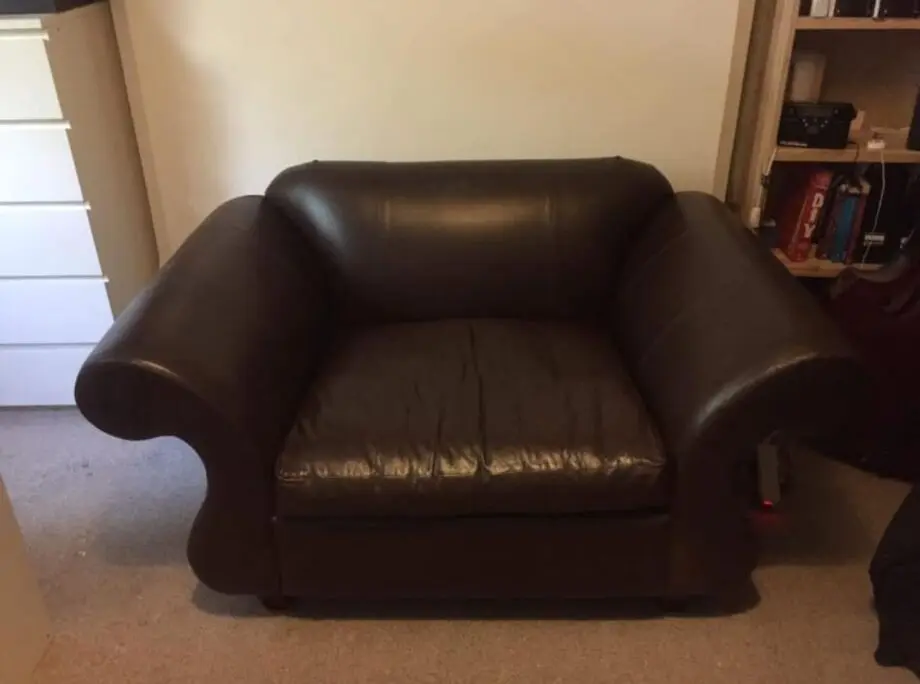 Brown Leather Love Chair