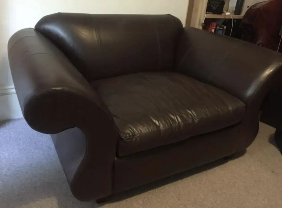 Brown Leather Love Chair
