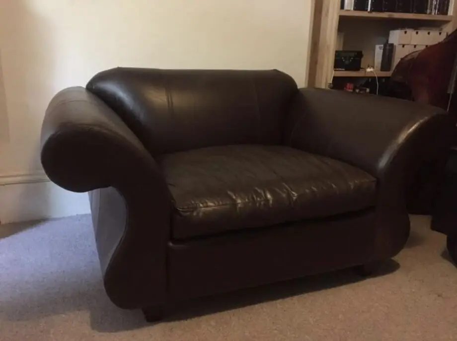 Brown Leather Love Chair