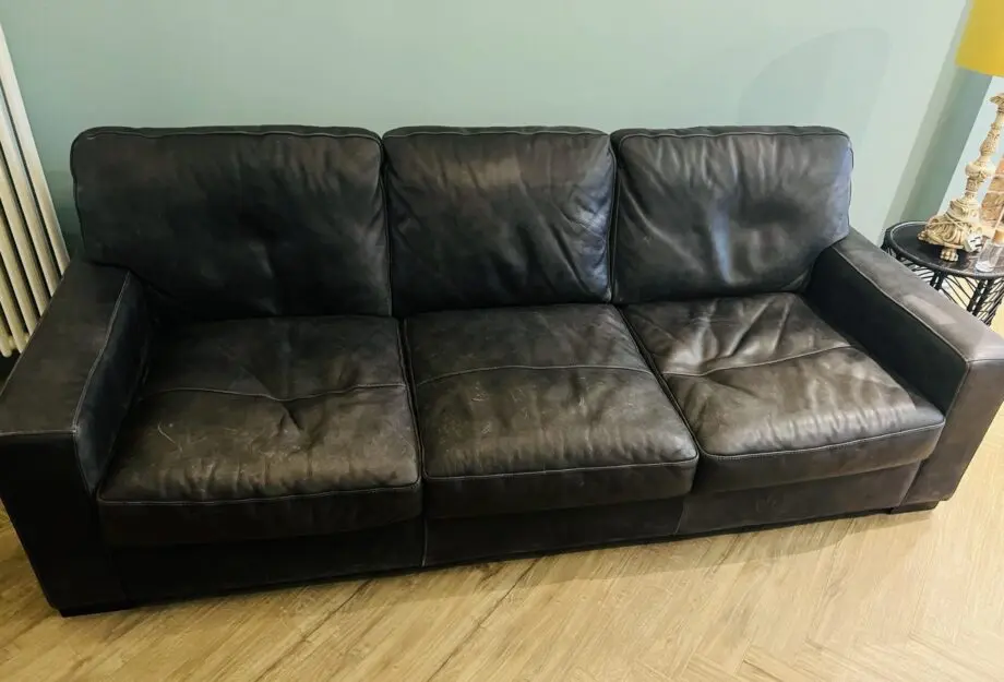Leather Sofa & Footstool