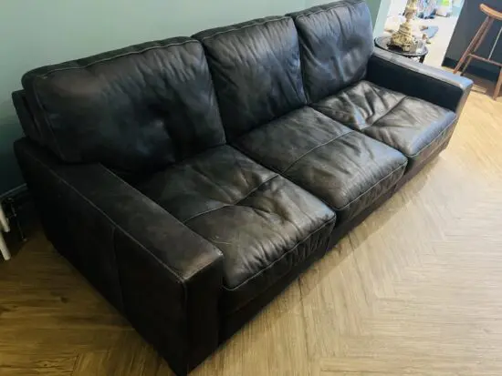 Leather Sofa & Footstool