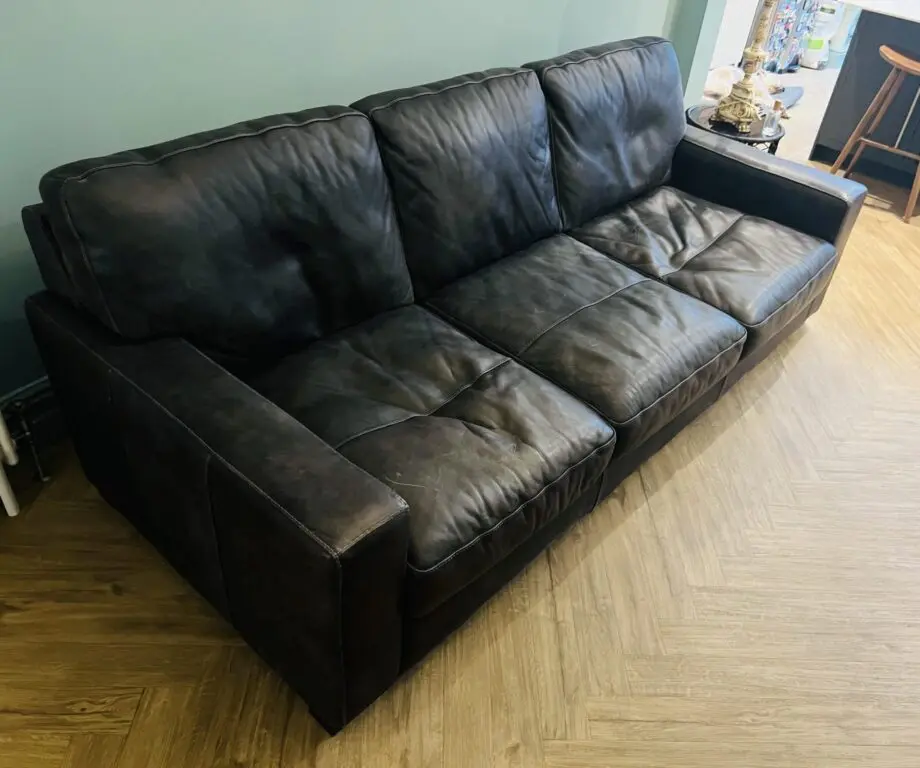 Leather Sofa & Footstool