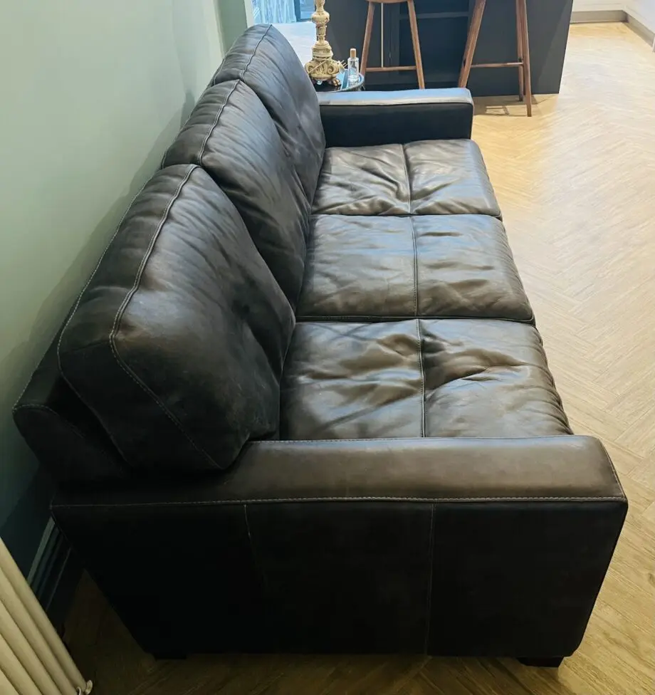 Leather Sofa & Footstool