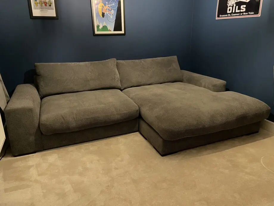 4 Seater Grey Chaise Sofa
