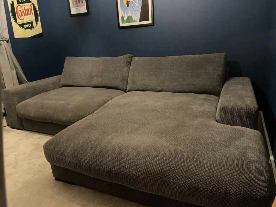 4 Seater Grey Chaise Sofa