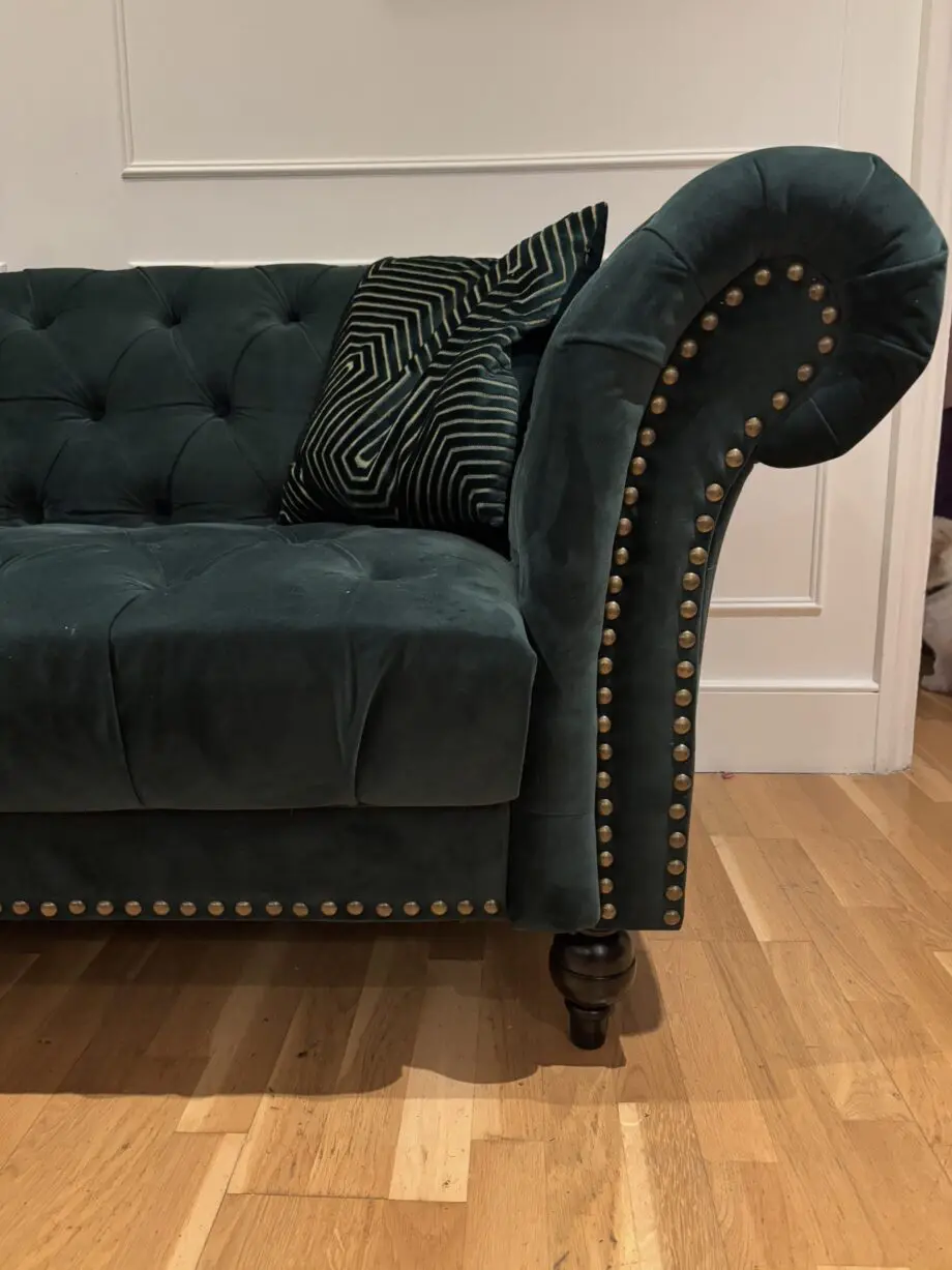 Green Velvet Chesterfield Sofa Set