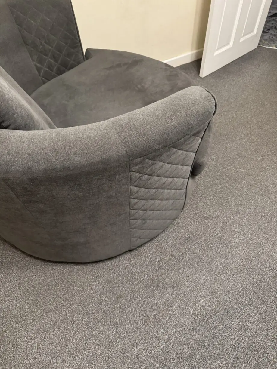 Dfs left side sofa and swivel chair grey