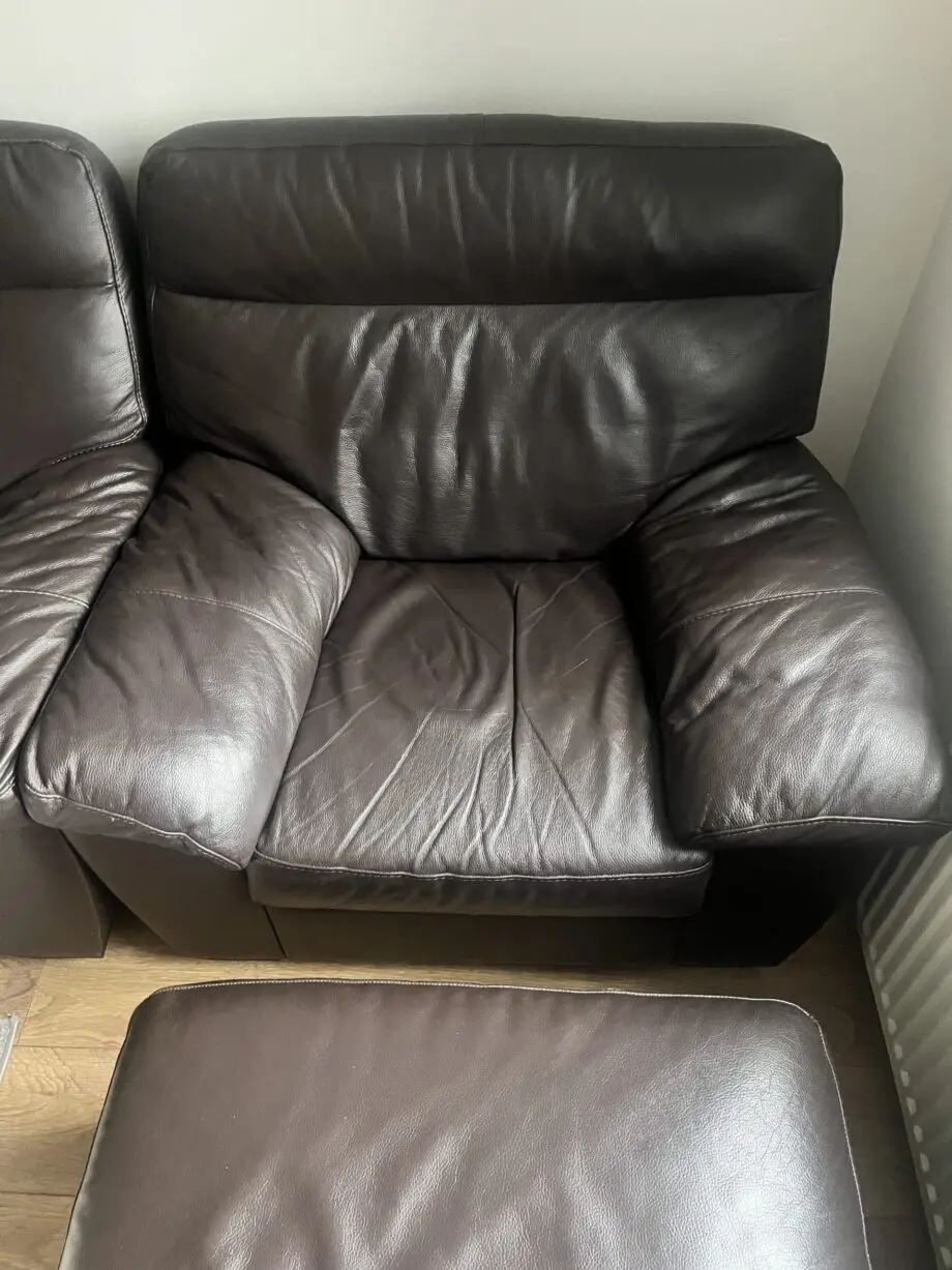 4 piece brown leather sofa set