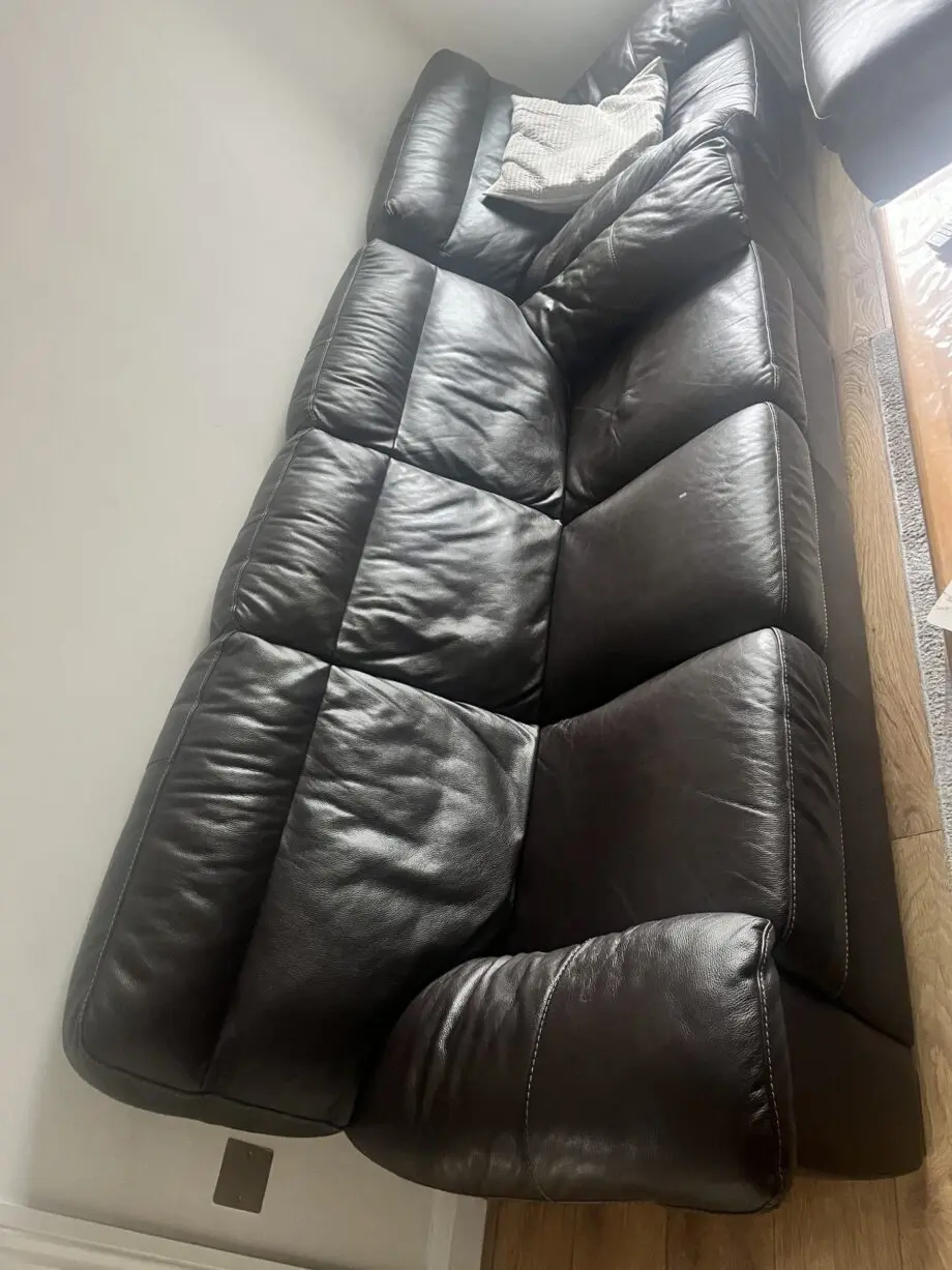4 piece brown leather sofa set