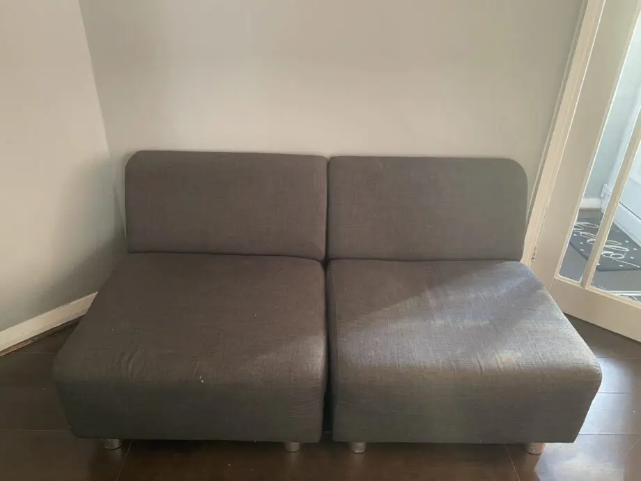 Grey cloth, 4 seater sofa