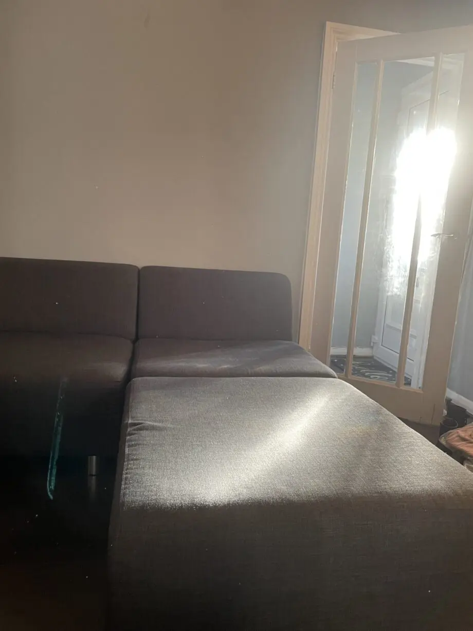 Grey cloth, 4 seater sofa
