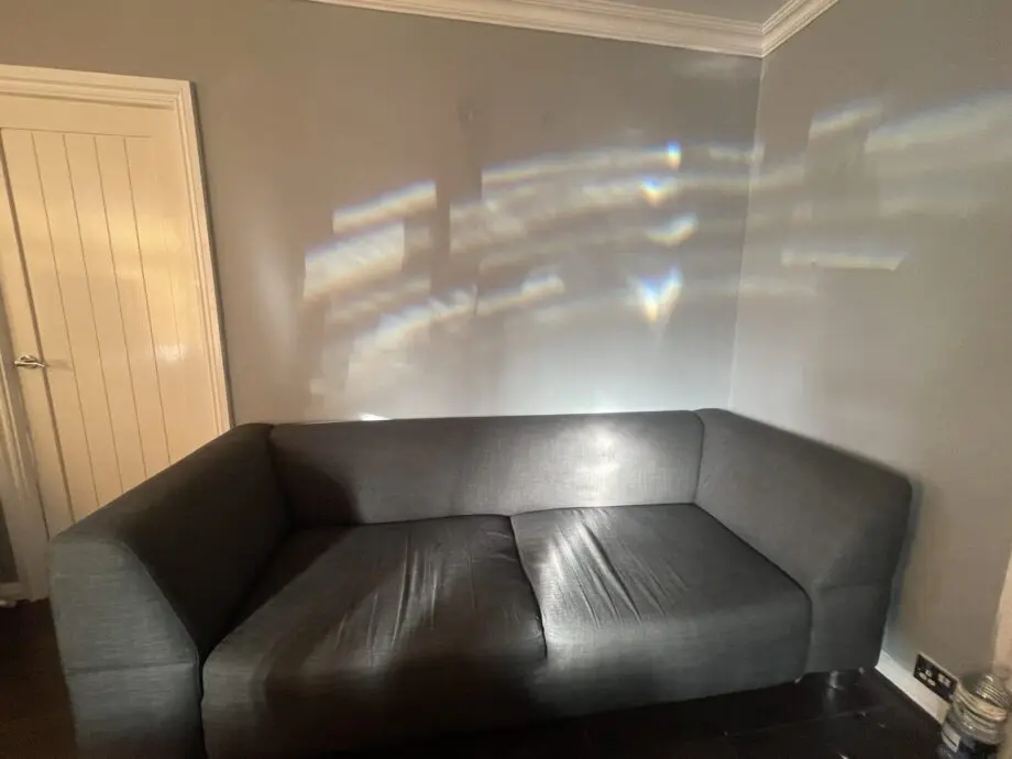Grey cloth, 4 seater sofa