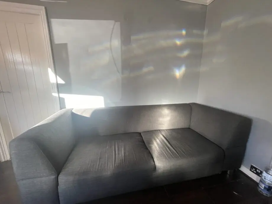 Grey cloth, 4 seater sofa
