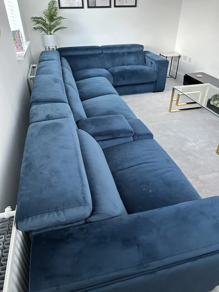 Velvet corner sofa