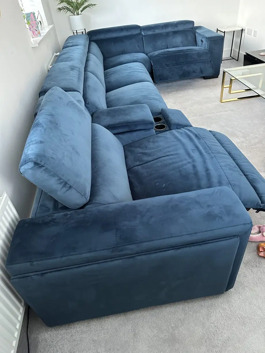 Velvet corner sofa