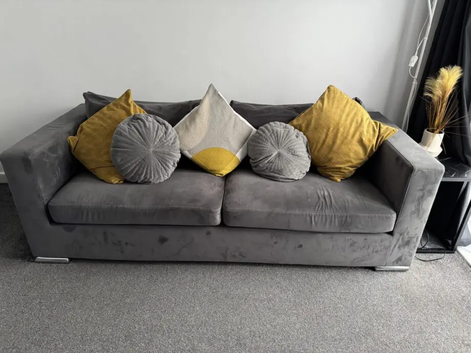 Clara 3 Seater Sofa In Dark Grey Velvet