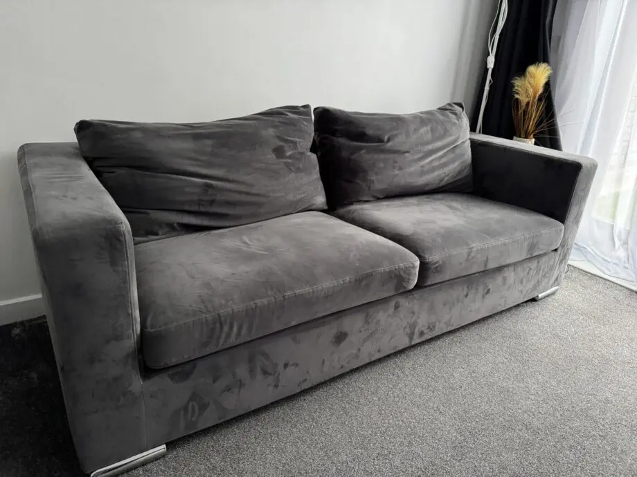Clara 3 Seater Sofa In Dark Grey Velvet