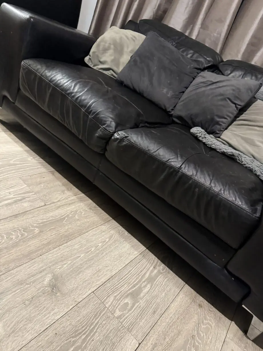 Black leather , big 3/4 seater and a 2/3 seater
