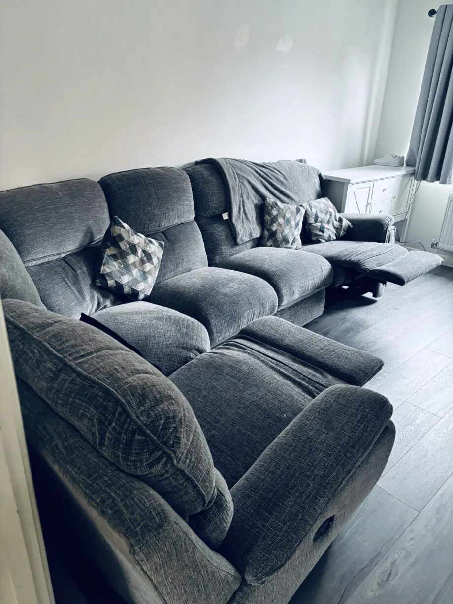 Ashton fabric corner and recliner sofa
