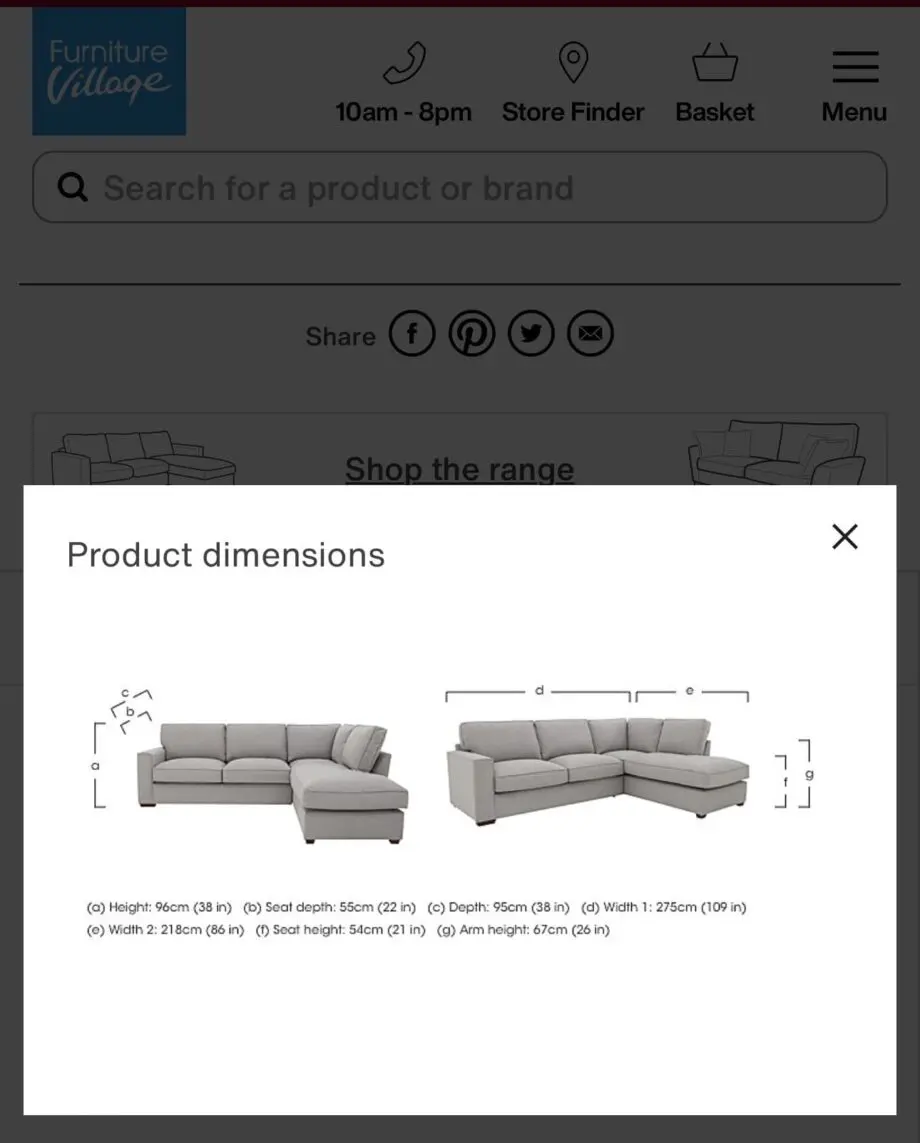 Large Grey/ Teal Chaise Corner Sofa