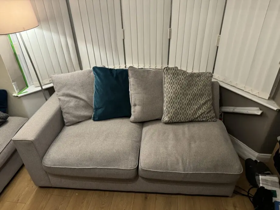 Large Grey/ Teal Chaise Corner Sofa