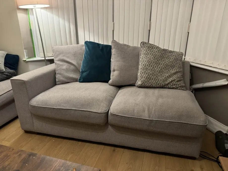 Large Grey/ Teal Chaise Corner Sofa