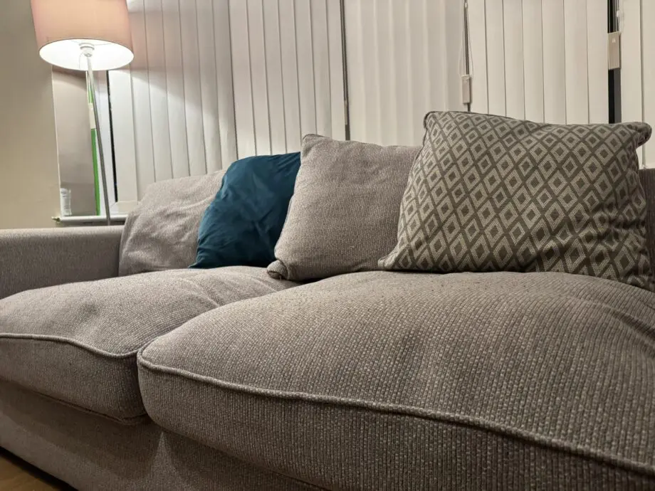 Large Grey/ Teal Chaise Corner Sofa