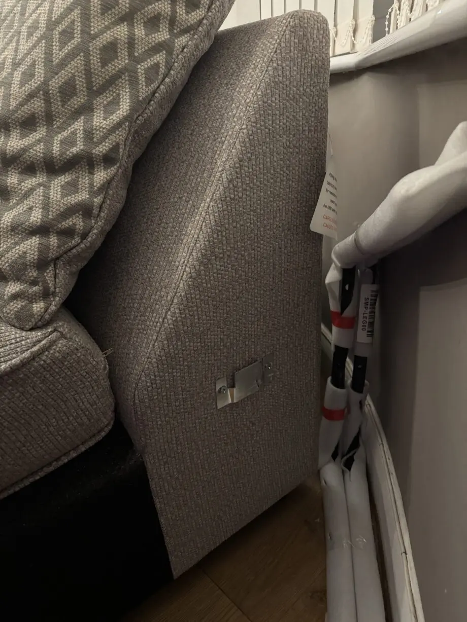Large Grey/ Teal Chaise Corner Sofa