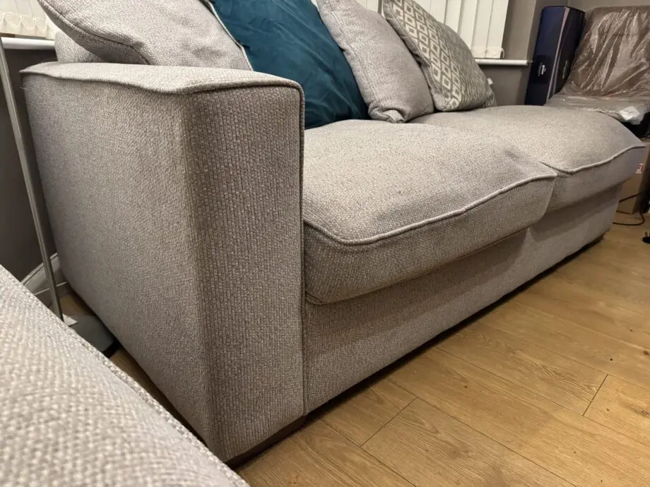 Large Grey/ Teal Chaise Corner Sofa