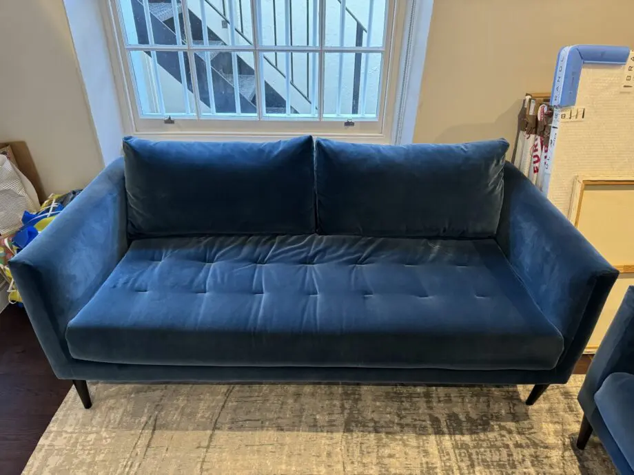Conran Shop Blue Duro Velvet 2-Seater Sofa