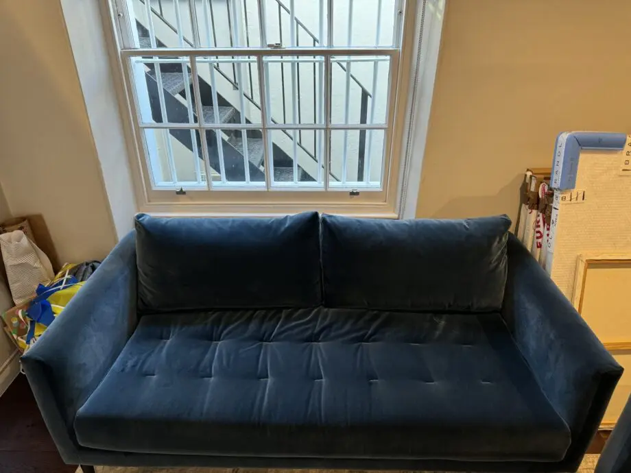 Conran Shop Blue Duro Velvet 2-Seater Sofa