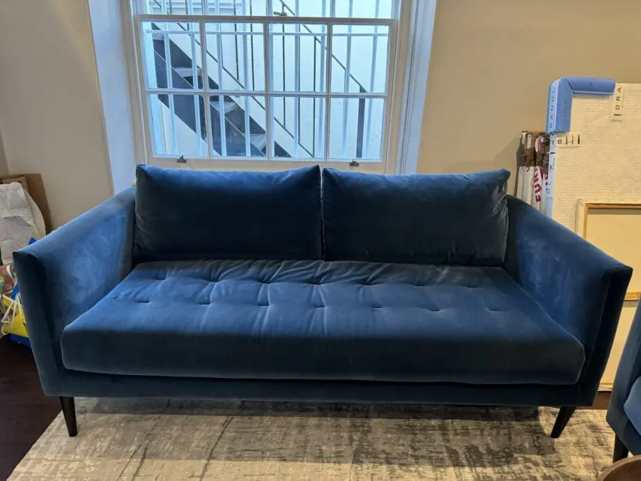 Conran Shop Blue Duro Velvet 2-Seater Sofa