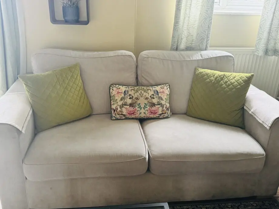 Dfs grey fabric sofa two seater x 2