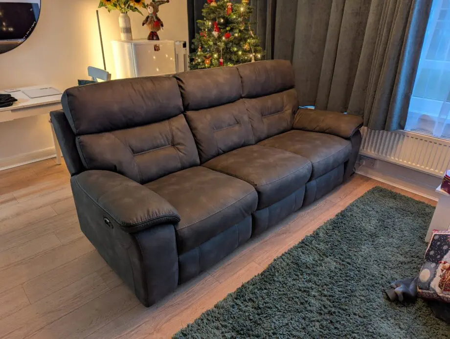 DFS Foster 3 Seater Power Recliner with Table - Charcoal