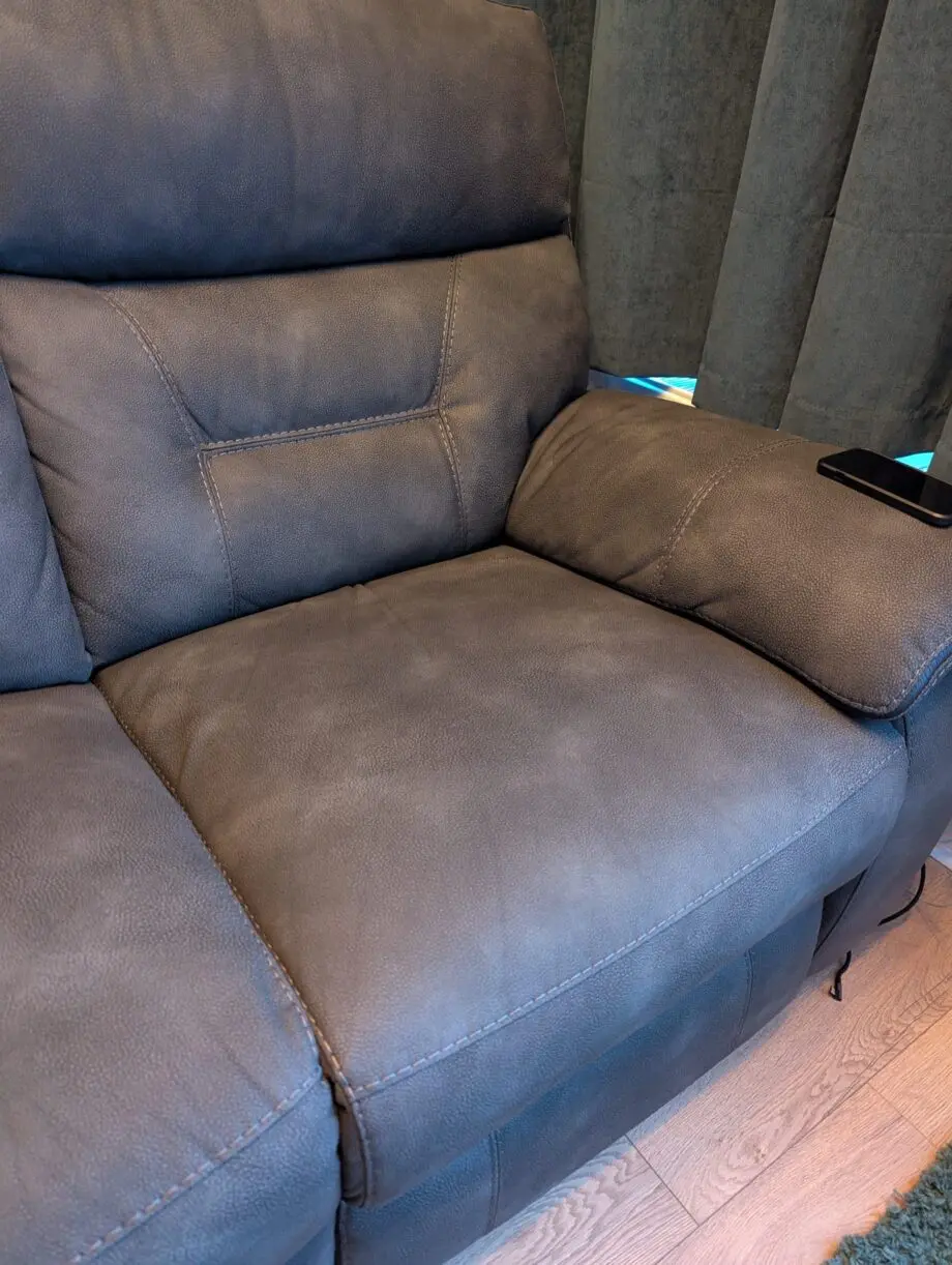 DFS Foster 3 Seater Power Recliner with Table - Charcoal